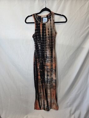 Heart Hips Womans Size S Sleeveless Tie-Dye Bodycon Maxi Dress Soft Lightweight